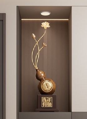 新中式葫芦玄关装饰摆件高u级感客厅电视柜壁龛乔迁新居礼品寓意