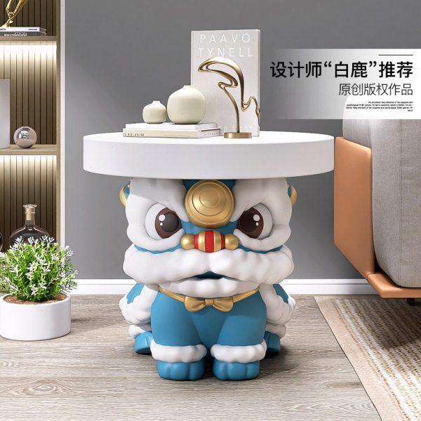 国潮醒狮茶几装饰摆件客厅沙发边几家居饰品床头轻奢时尚乔迁礼物,淘宝优惠券,粉丝福利购,淘宝优惠卷