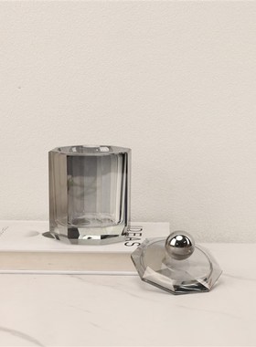 北欧轻奢创意水晶收纳装饰u办公室玄关书房样板房卧室客厅家居摆