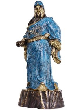 杨铜记 铜烧色立关公 文德 威武关公摆件 家居工艺装饰品