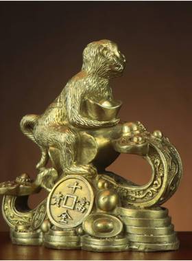 全铜猴子 如意猴 元宝猴 家居店铺铜猴子摆件厂家