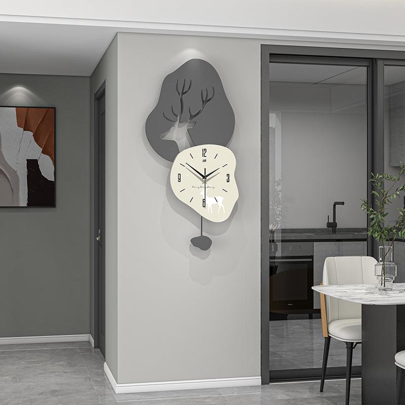 现代简约挂钟客厅时尚个性创意餐厅玄关背景装饰钟表时钟挂墙家用 - 图2