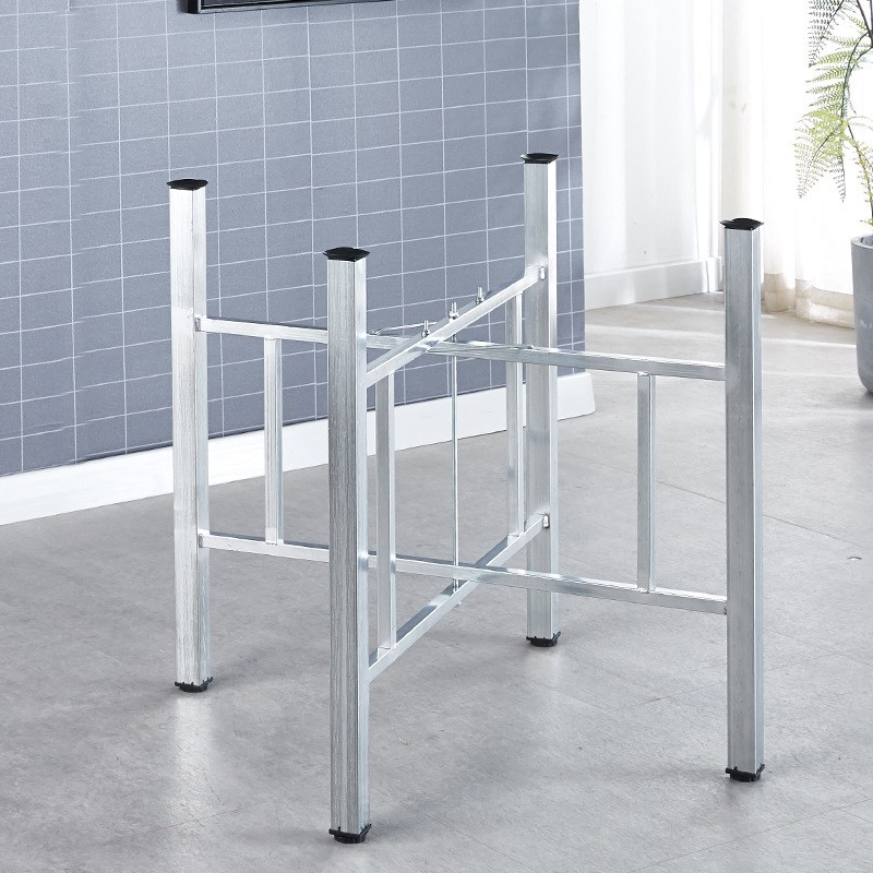 简易大圆桌架可折叠铁艺桌腿支架桌脚H餐桌折叠伸缩桌架桌脚架可 - 图1