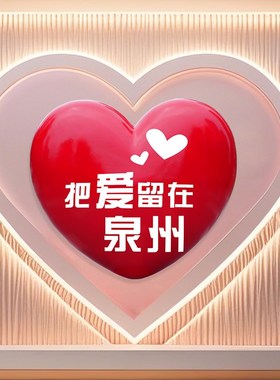 壁挂爱心摆d件网红打卡景观户外景区步行街挂墙美陈民宿玻璃钢雕