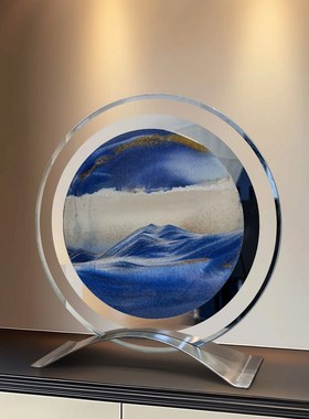 家居饰品客厅玻璃创意流沙画轻奢沙盘摆件摆设P桌面玄关酒柜电视