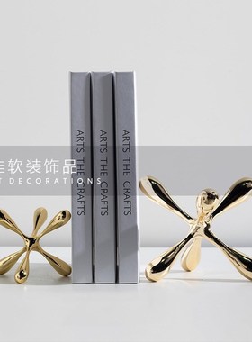 简约现代轻奢几何纸镇树脂软装A饰品家居书房样板房间售楼处摆件