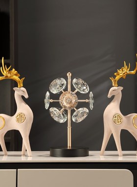 大象摆件轻奢高档水晶摆设招财客厅电视酒柜办公桌面装饰2Z023新