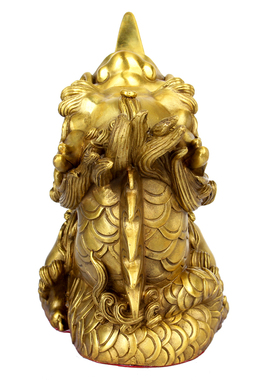 黄铜日月兽铜睚眦摆件铜大x睚眦龙二子铜龙之九子家居摆件