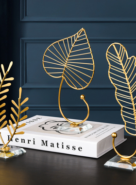 轻奢高档家居电视酒柜工艺品摆件创意玄关办公室桌面装Z饰铁艺摆