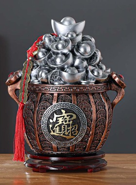 2023年新款超大号存钱罐v招财进宝聚宝盆摆件客厅装饰乔迁开业礼