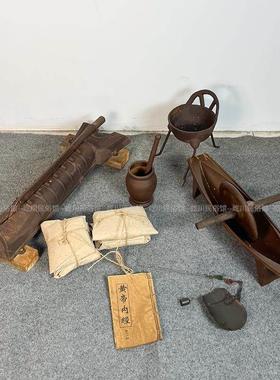 采购产品中药旧物品，中药文化创意饰品，断头台，锅，药磨，药包