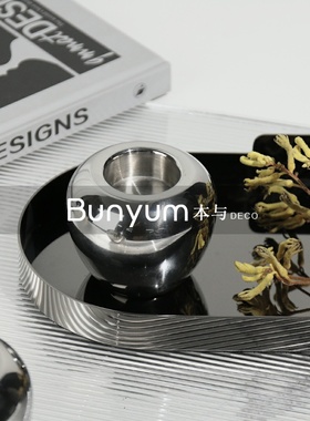 现代简约金属蜡烛台摆件样板间卧室茶几客厅Q软装家居香薰饰品