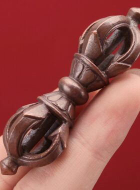 藏式五股金刚杵手把件尼泊尔饰品纯铜合金解压把玩 家居摆件迷你