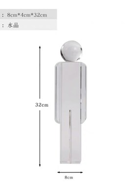 左顾现代简约透明m水晶人物抽象小摆件家居装饰品工艺品软装摆设