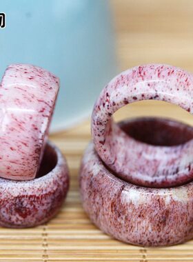 天然鹿头骨三界血色戒指指环男女通用跑环佛珠手串配饰配件