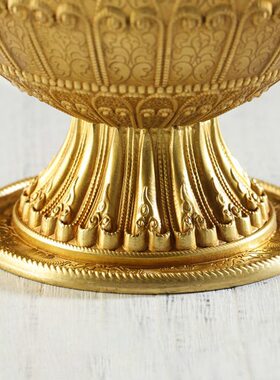 慧宝米罐铜鎏金居家供具用品八吉祥三层米盒米罐宝瓶