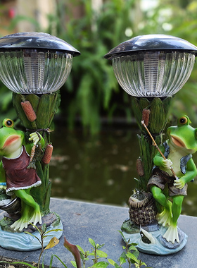 创意动物可e爱青蛙太阳能电子夜灯花园户外庭院农家乐装饰民宿摆