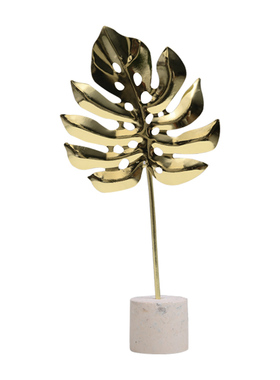 轻奢金属树叶摆件客厅电视v柜酒柜装饰品书房办公室桌面样板房摆