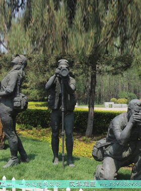 玻璃钢仿铜人物拍照雕塑定制大型城市广场铸铜文化艺术小品雕像