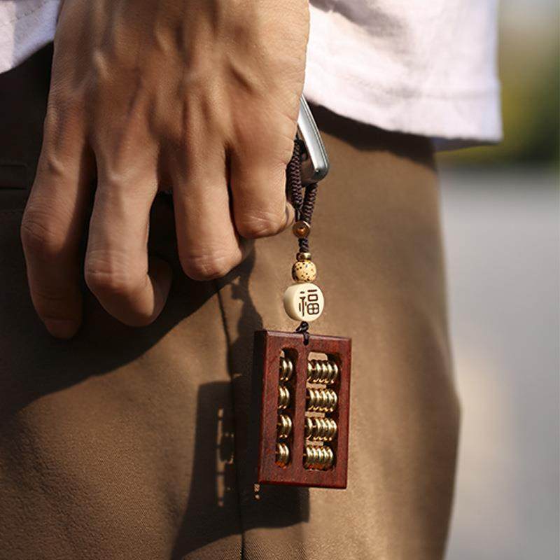 紫檀木DIY如意小算盘文玩复古风汽车钥匙挂件黄铜算盘珠挂件礼品,淘宝优惠券,粉丝福利购,淘宝优惠卷