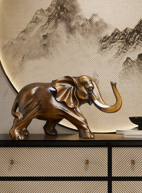 新中式大b象摆件一对客厅电视柜酒柜装饰品轻奢高档办公室桌面摆