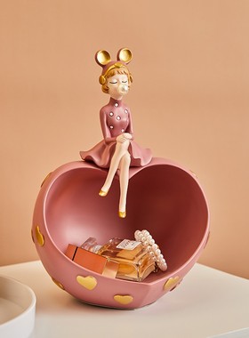 现代简约进门口入户n玄关鞋柜轻奢创意女孩装饰品放钥匙收纳摆件