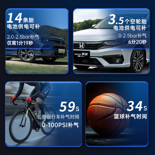 HONDA本田智能双供电车载胎压监测电动气泵轮胎通用无线便携式 - 图3