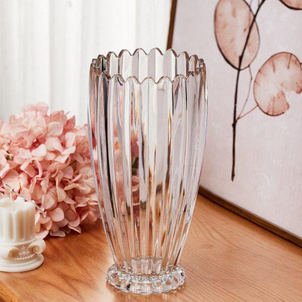 欧式轻奢透明水晶玻璃花瓶 高级花瓶插花百合花水养餐桌客厅摆件,淘宝优惠券,粉丝福利购,淘宝优惠卷