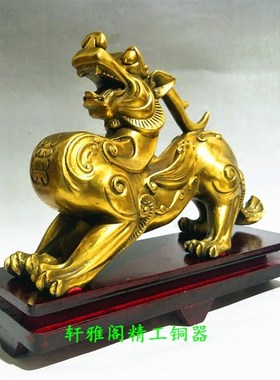 纯铜貔貅黄铜天禄造型神兽家居客厅工艺品礼品办S公室摆件大号包
