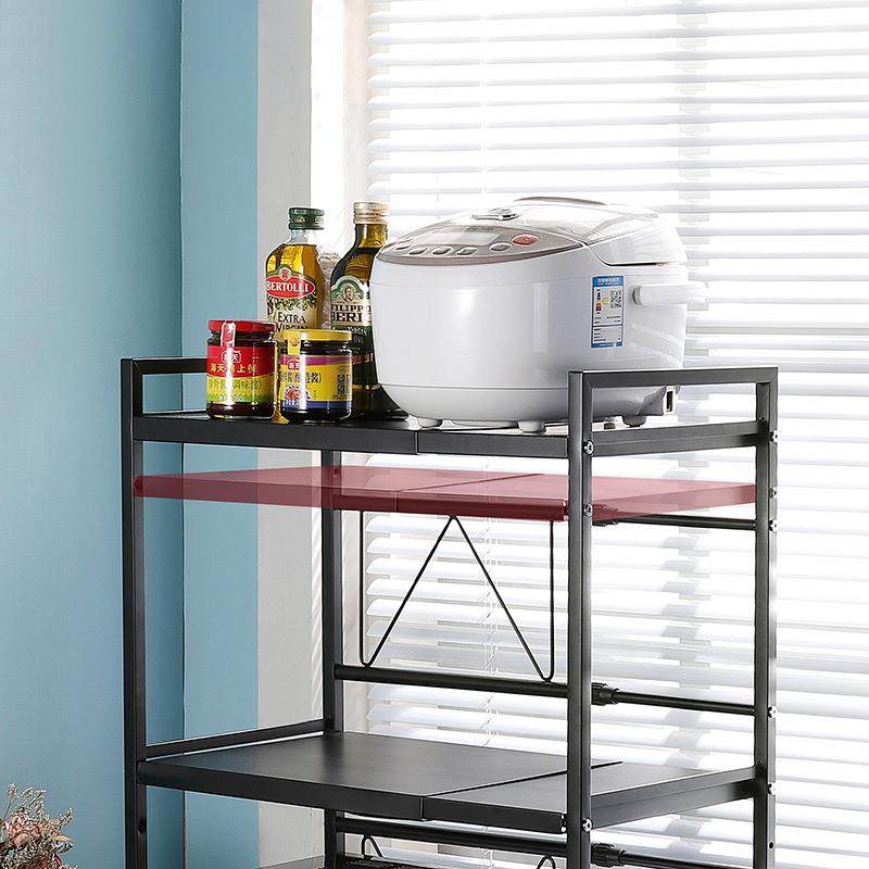 伸缩微波炉架烤箱架子落地式厨房置物架配挂钩二层电饭煲储物收纳,淘宝优惠券,粉丝福利购,淘宝优惠卷
