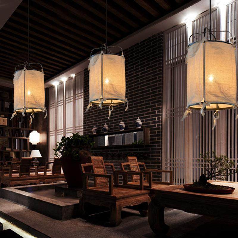 日式禅意麻布吊灯复古茶室餐厅创意仿古竹装饰新中式餐桌铁艺灯具,淘宝优惠券,粉丝福利购,淘宝优惠卷