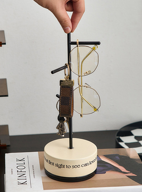 轻奢简约入户玄关实木可s旋转桌面钥匙收纳卧室首饰挂架装饰品摆