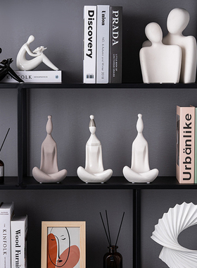 现代简约抽象艺术人物摆件样板间客厅电视柜酒P柜玄关软装饰品摆