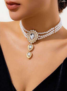 European American Fashion Jewelry Pearllike Diamondstudded G
