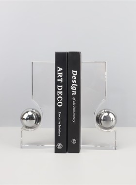 现代简约a几何形状水晶球书档摆件客厅卧室玄关茶几电视柜家居饰