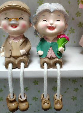 吊脚娃娃爷爷奶奶永结o同心百年好合情侣小人一对婚房装饰老人摆