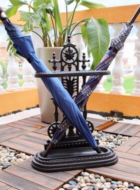 复古铸铁雨伞架桶收纳架会所别墅门口酒店大堂伞架商用雨具置物架