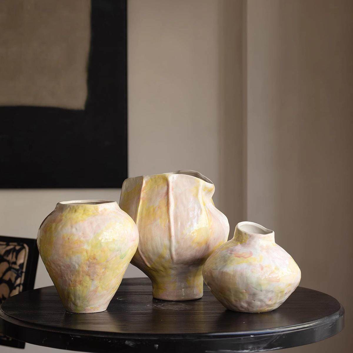 新品诧寂艺术感植物盆栽不规则陶罐花器花盆水培鲜花手工摆件花瓶,淘宝优惠券,粉丝福利购,淘宝优惠卷