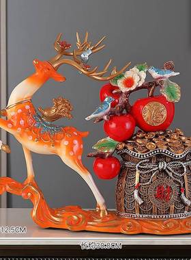 创意招财鹿风生水起沙漏流沙画摆件轻奢高档客厅酒柜电视柜装饰品