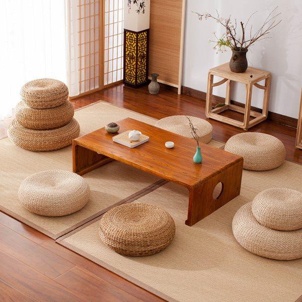 草编蒲团榻榻米坐垫地上日式加厚藤编家用圆形打坐垫禅修垫草垫云,淘宝优惠券,粉丝福利购,淘宝优惠卷