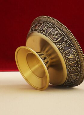 精品黄铜护法杯八吉祥西藏式密宗供佛用品圣水供水杯佛前供杯11cm