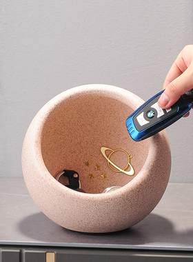 招财福鹿元d宝熊摆件一对入户客厅博古架隔断玄关放钥匙收纳装饰