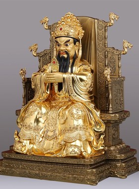 纯铜广济龙王g神像五爷龙王爷招财龙五爷财神客厅供奉摆件