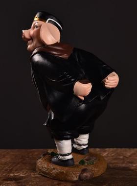 创意二师兄中式红酒架简约猪八戒公仔西游记人物家居酒柜摆件马小