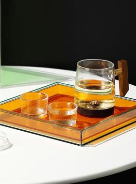 现代简约创意亚克力托盘收纳摆件客厅茶几餐桌家用家居装饰工艺品