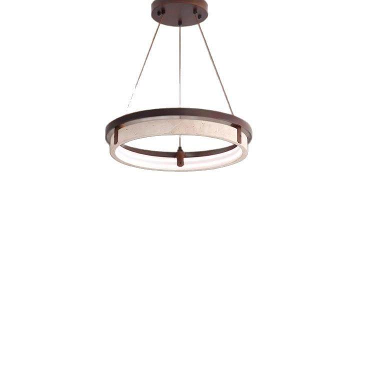 2025新款中古风餐厅全光谱护眼吊灯中式诧寂风圆形餐桌led黄洞石,淘宝优惠券,粉丝福利购,淘宝优惠卷