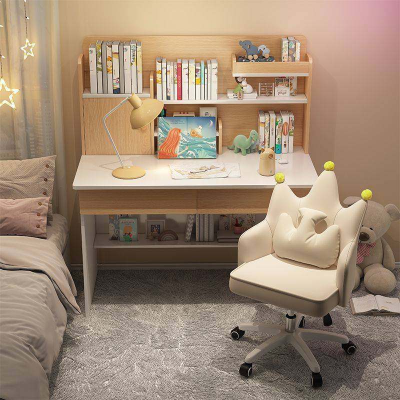 儿童学习桌家用书桌书架一体小学生写字桌椅套装卧室小孩作业课桌,淘宝优惠券,粉丝福利购,淘宝优惠卷