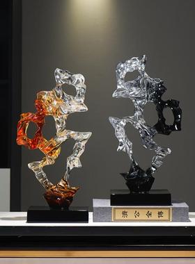 中式现代客厅酒柜步步高升摆件入户玄关办公室太湖石艺术装饰品