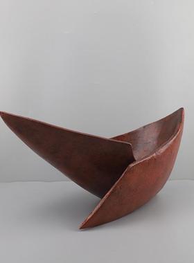 现代简约抽象折纸船几何形状树脂摆件客厅玄关酒店电视柜家居饰品