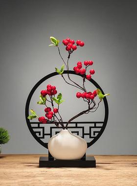 新中式古风酒柜中国风摆件隔断柜玄关家居客厅创意轻奢高档装饰品